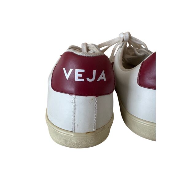 Veja Esplar White Red Leather Casual Shoes Sneakers Lace Up Women's US Size 7 - Picture 6 of 14